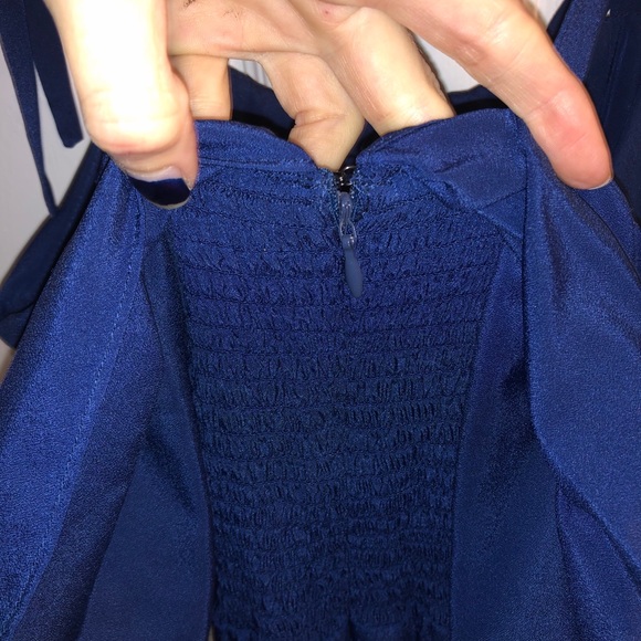 Blue Parker Dress with Shoulder Ties - Picture 3 of 5